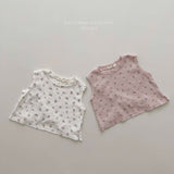 ［Melikey］Flower frill sleeveless tops