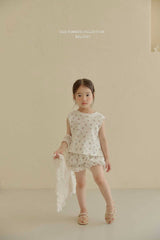 ［Melikey］Flower frill sleeveless tops