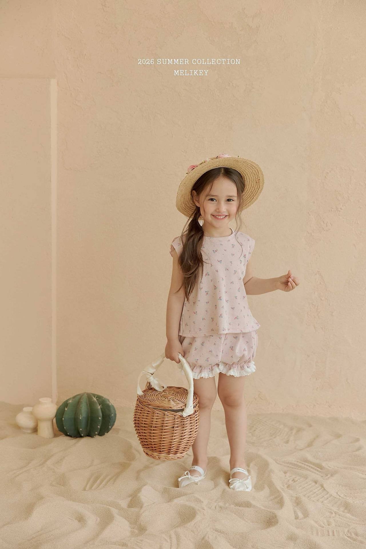 ［Melikey］Flower frill sleeveless tops