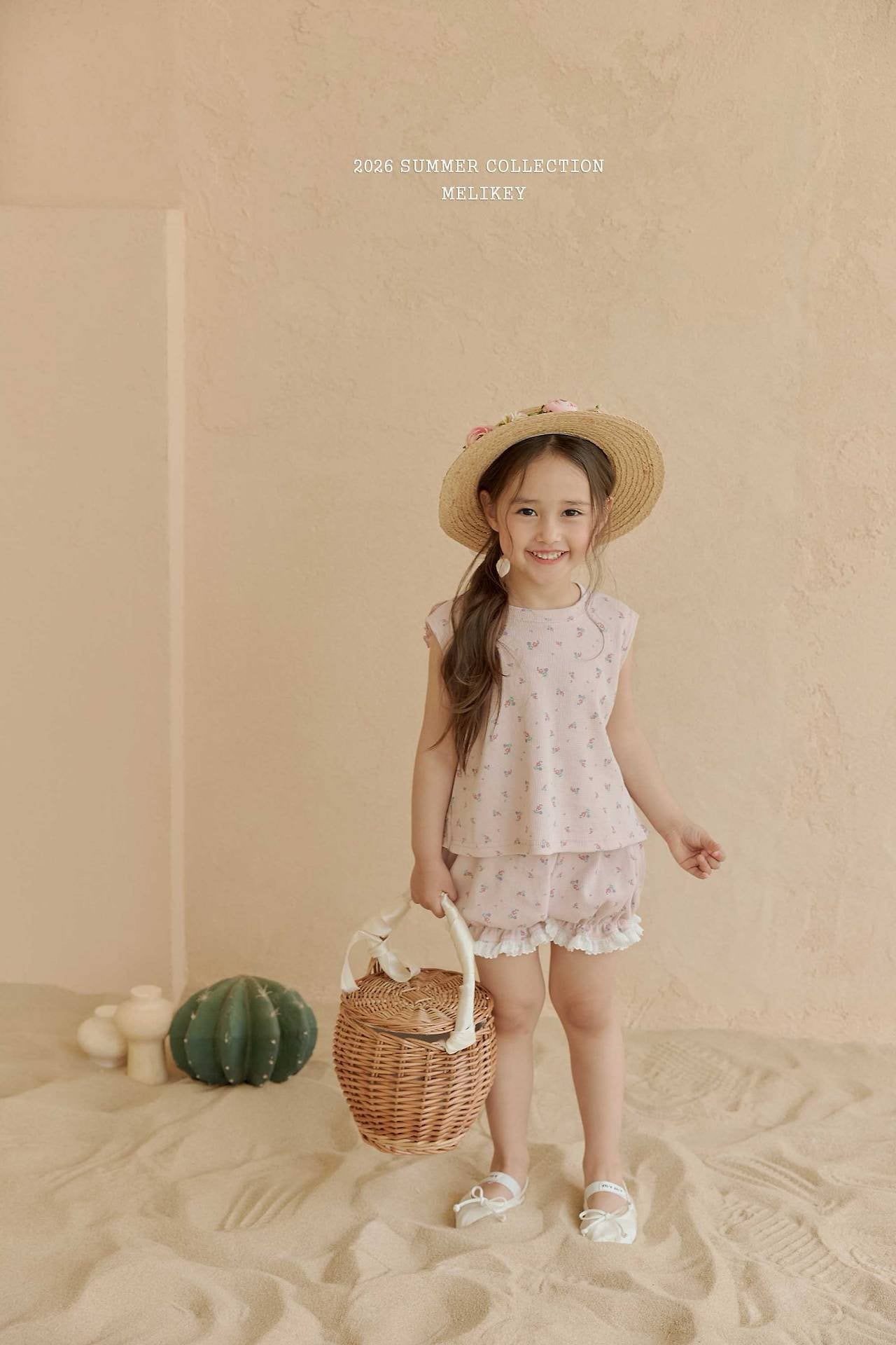 ［Melikey］Flower frill sleeveless tops