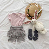 ［Melikey］Shirring flower half leggings skirt
