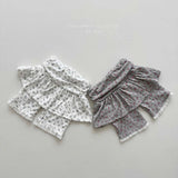 ［Melikey］Shirring flower half leggings skirt