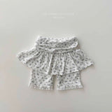 ［Melikey］Shirring flower half leggings skirt
