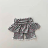 ［Melikey］Shirring flower half leggings skirt