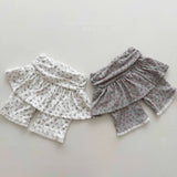 ［Melikey］Shirring flower half leggings skirt