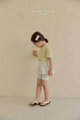 ［Melikey］Shirring flower half leggings skirt