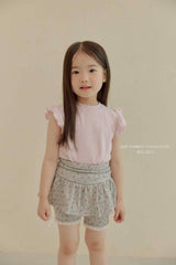 ［Melikey］Shirring flower half leggings skirt