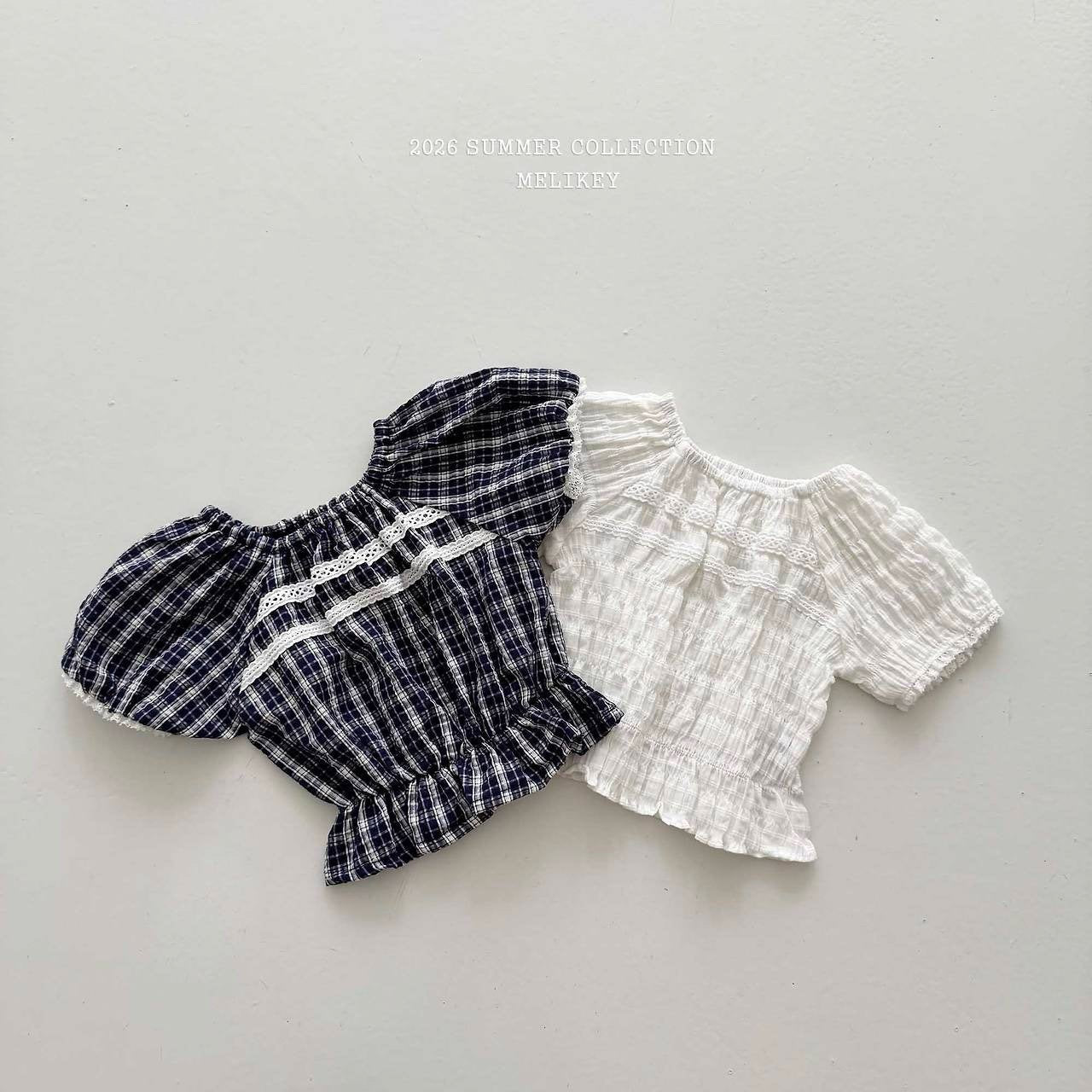［Melikey］Vivi lace puff blouse