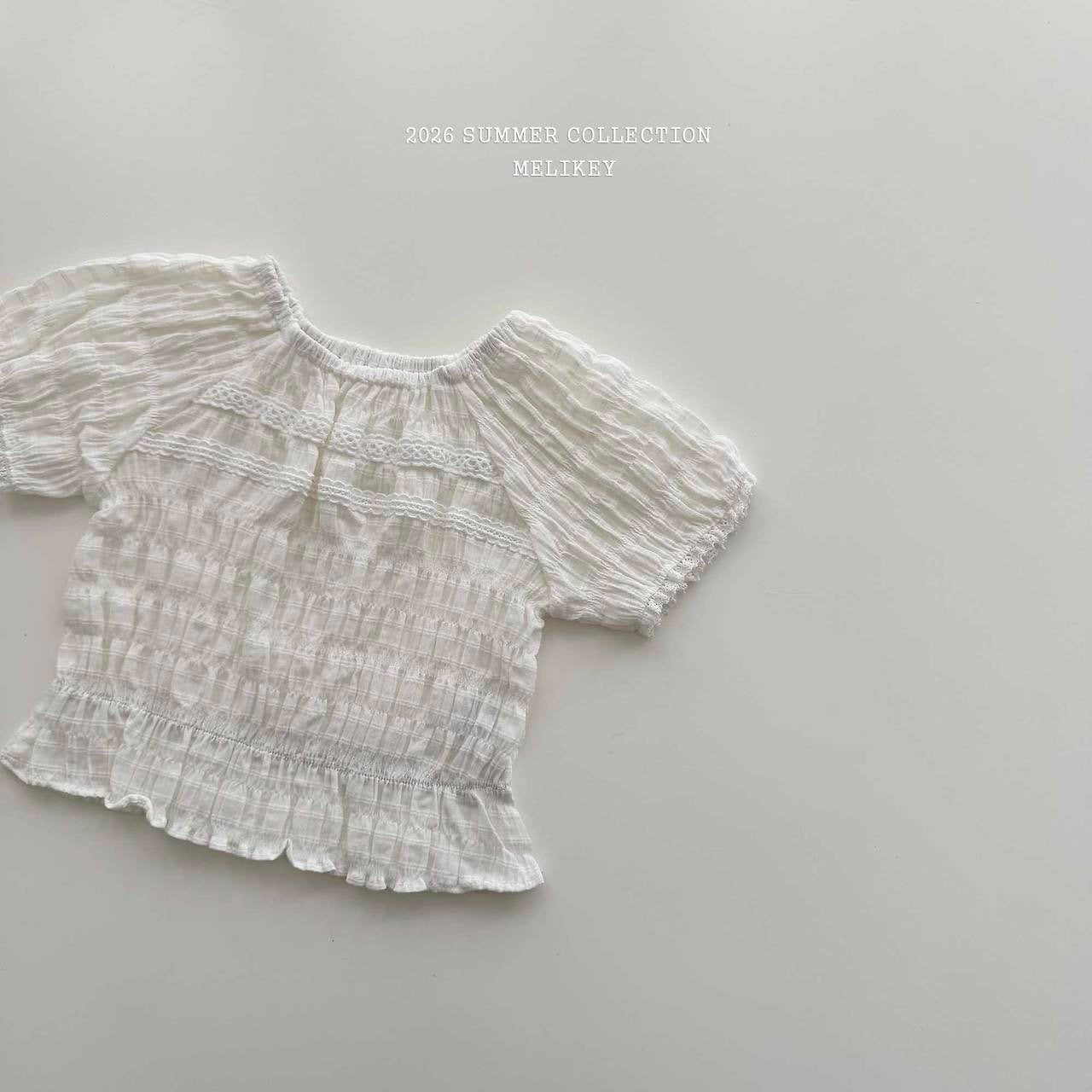 ［Melikey］Vivi lace puff blouse