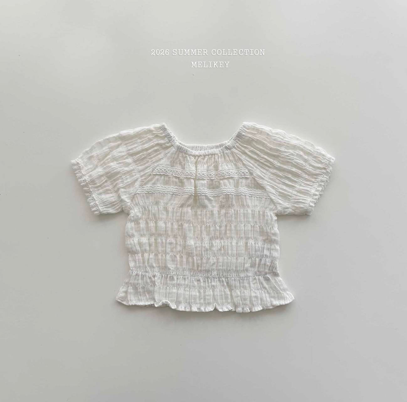 ［Melikey］Vivi lace puff blouse