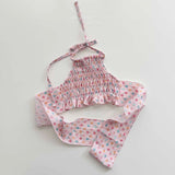 ［Melikey］Jelly flower halter neck tops