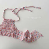 ［Melikey］Jelly flower halter neck tops