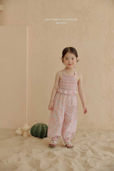［Melikey］Jelly flower halter neck tops