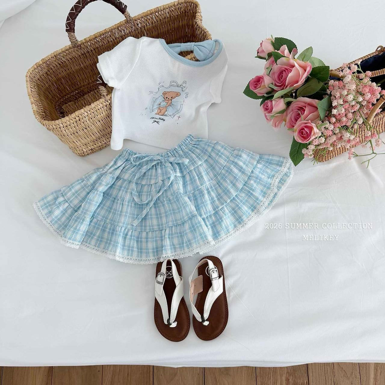 ［Melikey］Pocari check cancan skirt