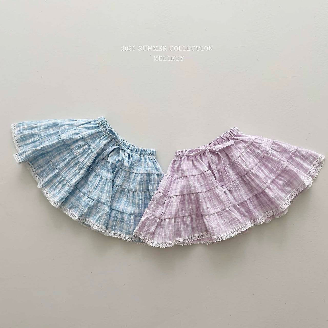 ［Melikey］Pocari check cancan skirt
