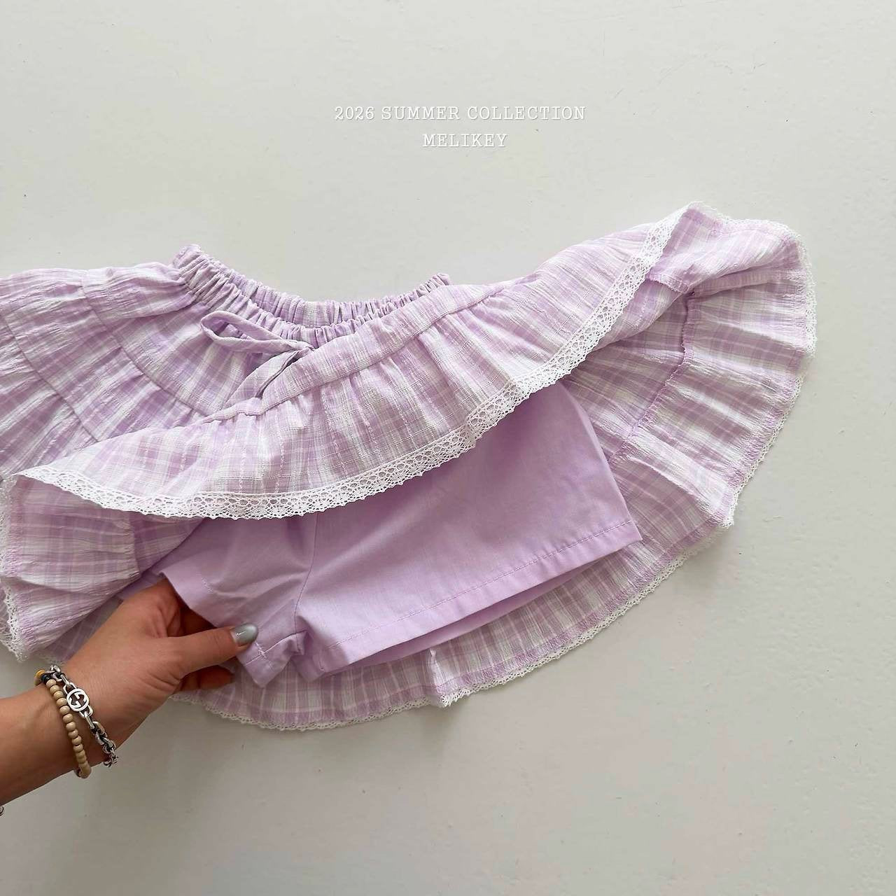 ［Melikey］Pocari check cancan skirt