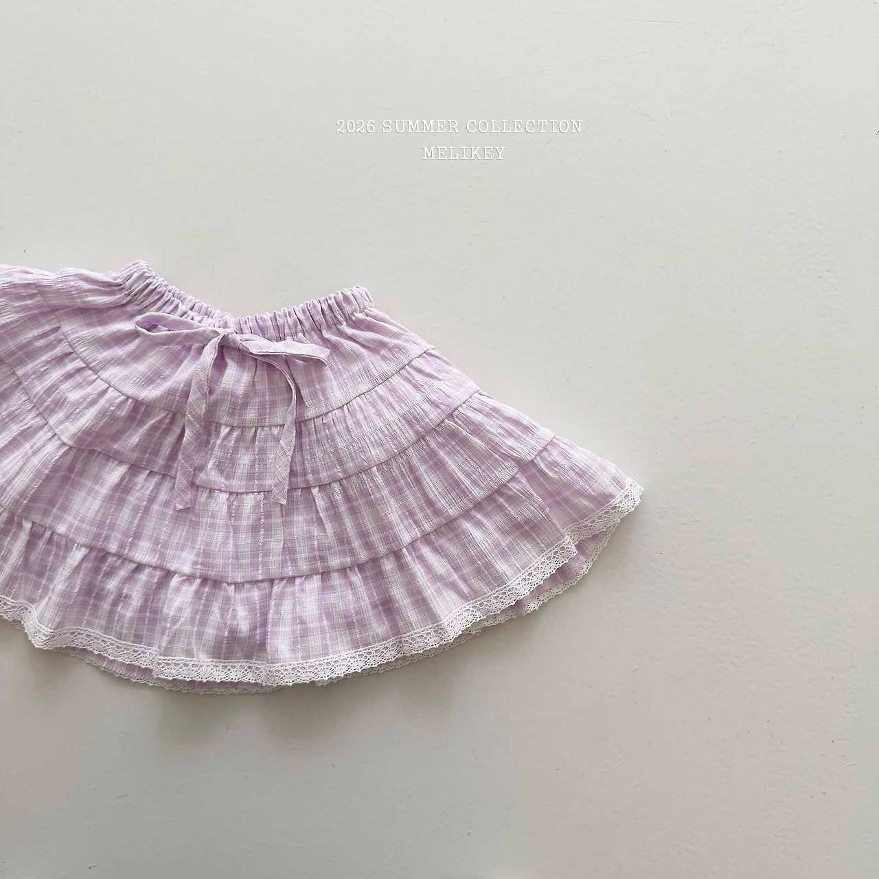 ［Melikey］Pocari check cancan skirt
