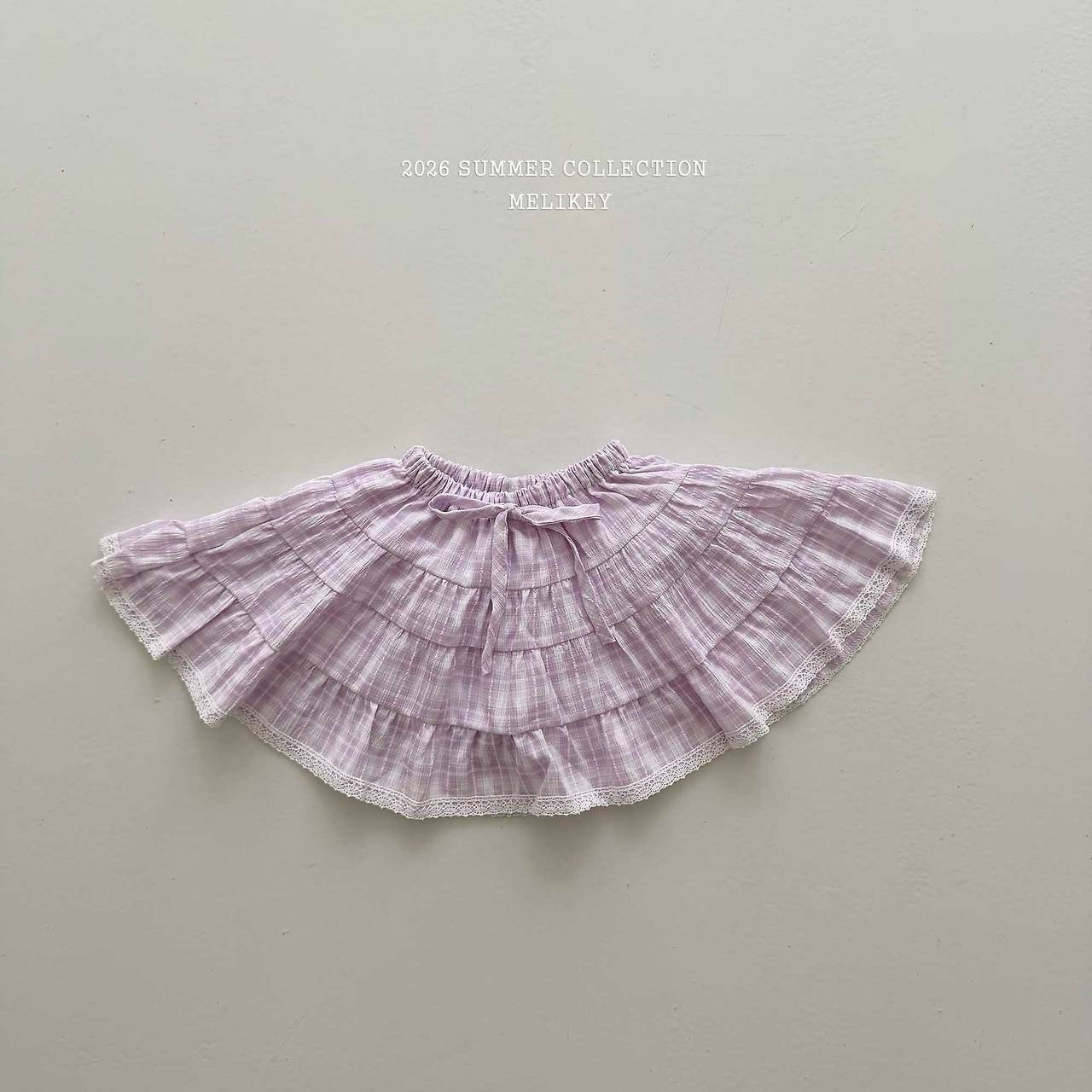 ［Melikey］Pocari check cancan skirt