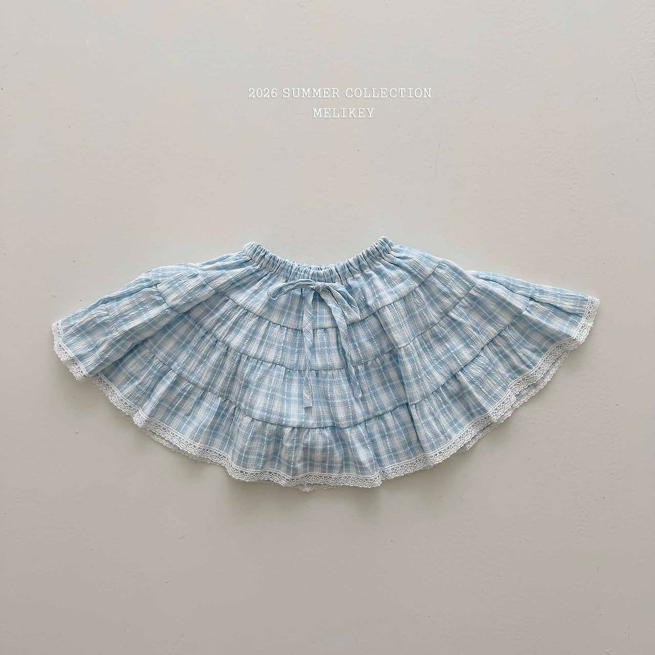 ［Melikey］Pocari check cancan skirt