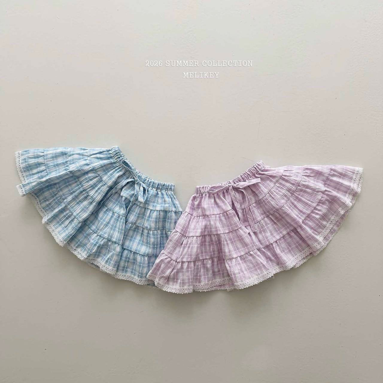 ［Melikey］Pocari check cancan skirt