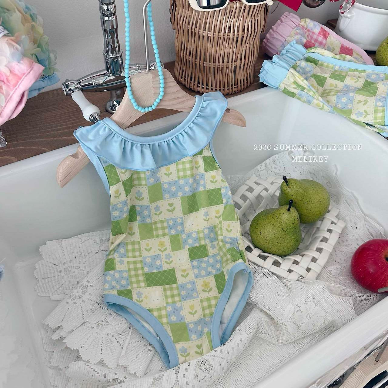 ［Melikey］Garden frill swim wear