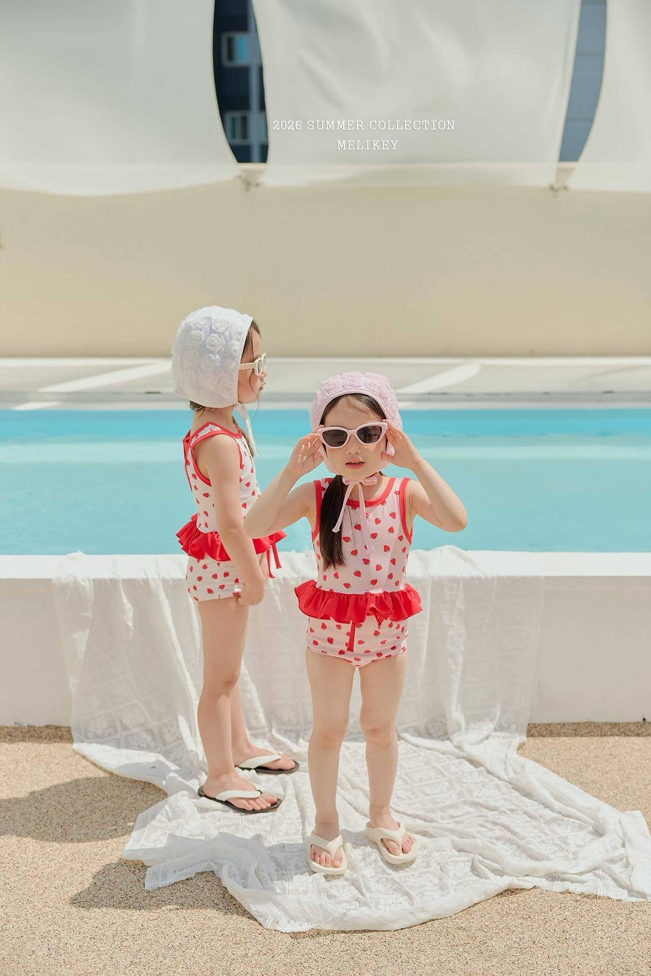 ［Melikey］Rose lace swim hat