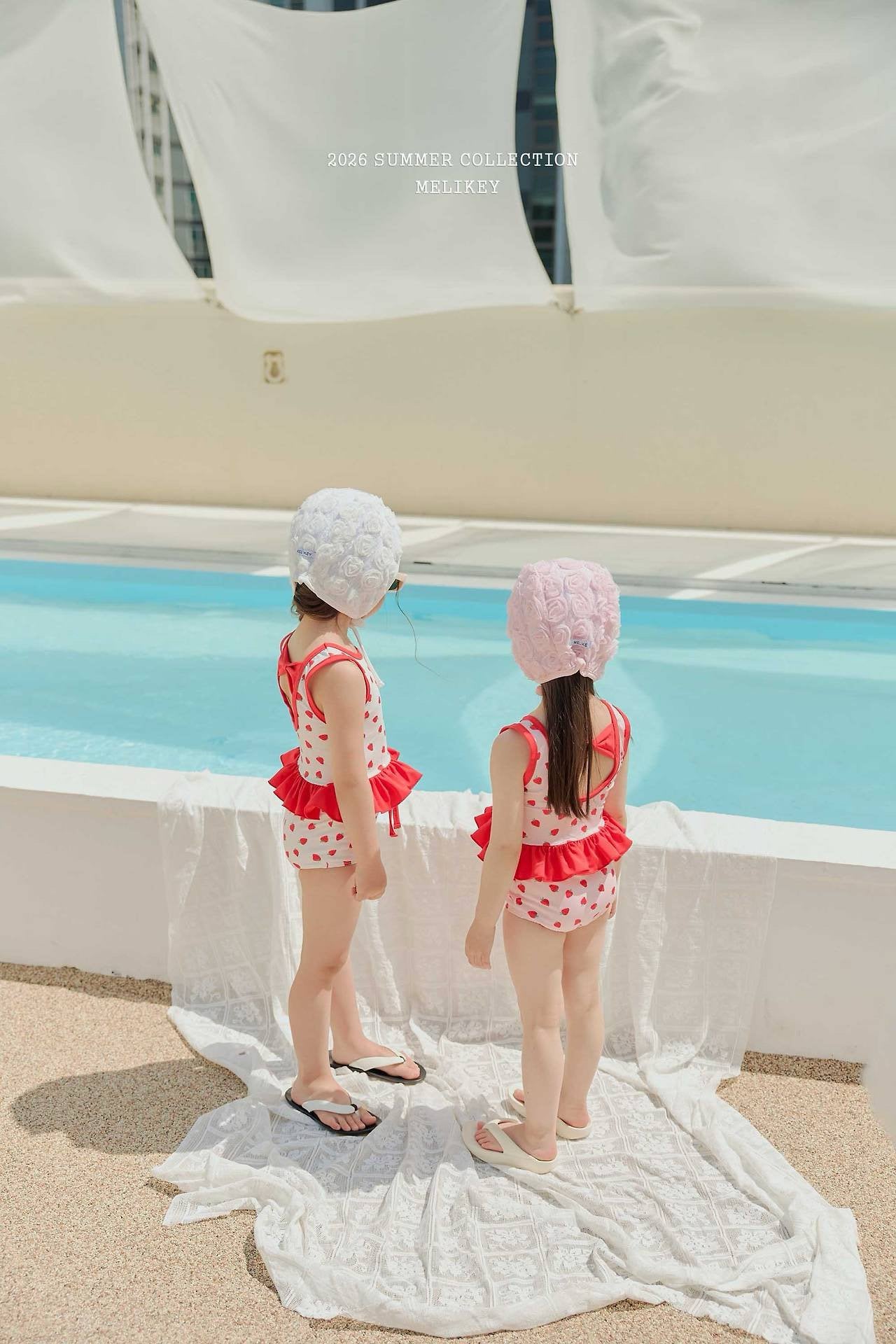 ［Melikey］Rose lace swim hat