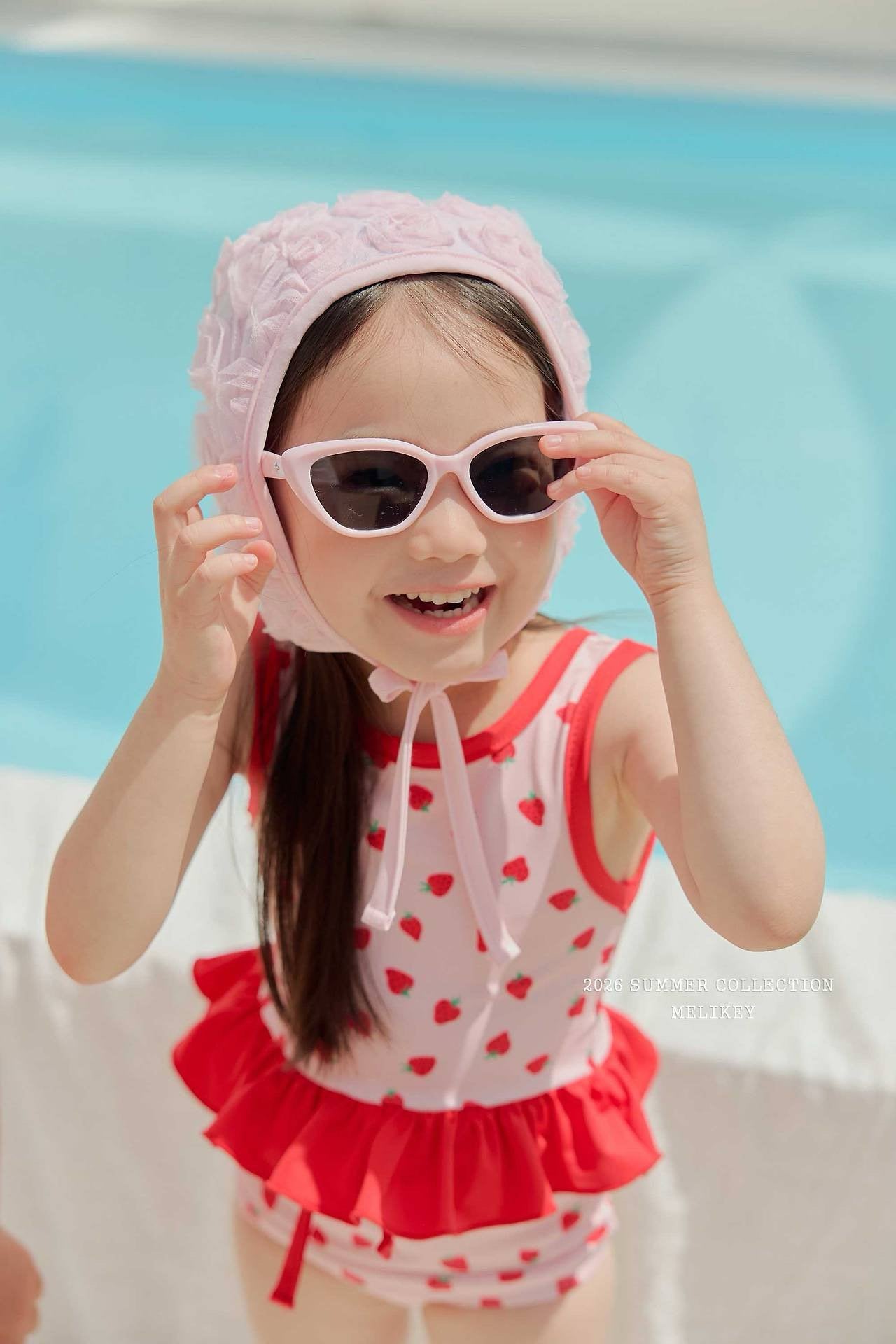 ［Melikey］Rose lace swim hat