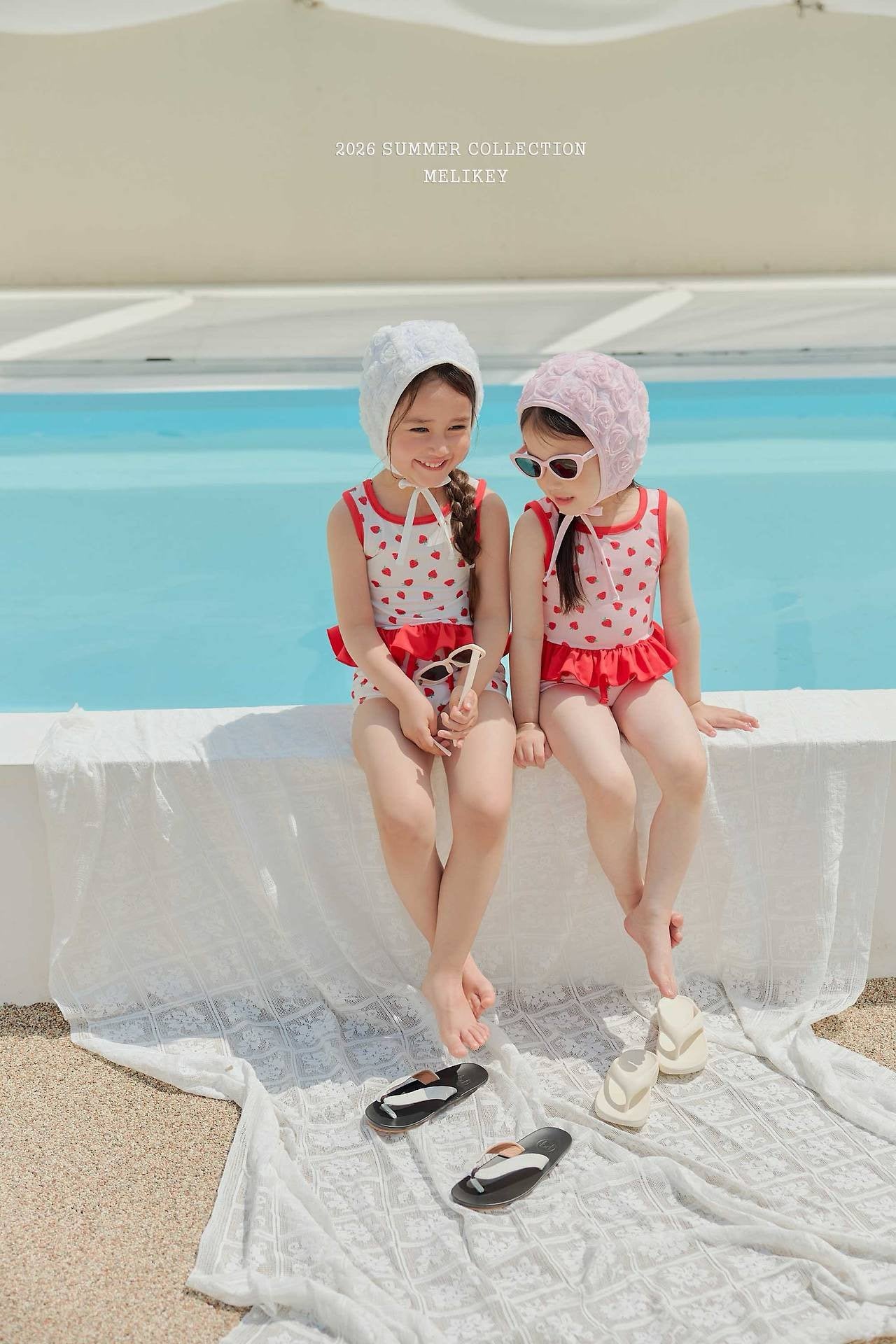 ［Melikey］Rose lace swim hat