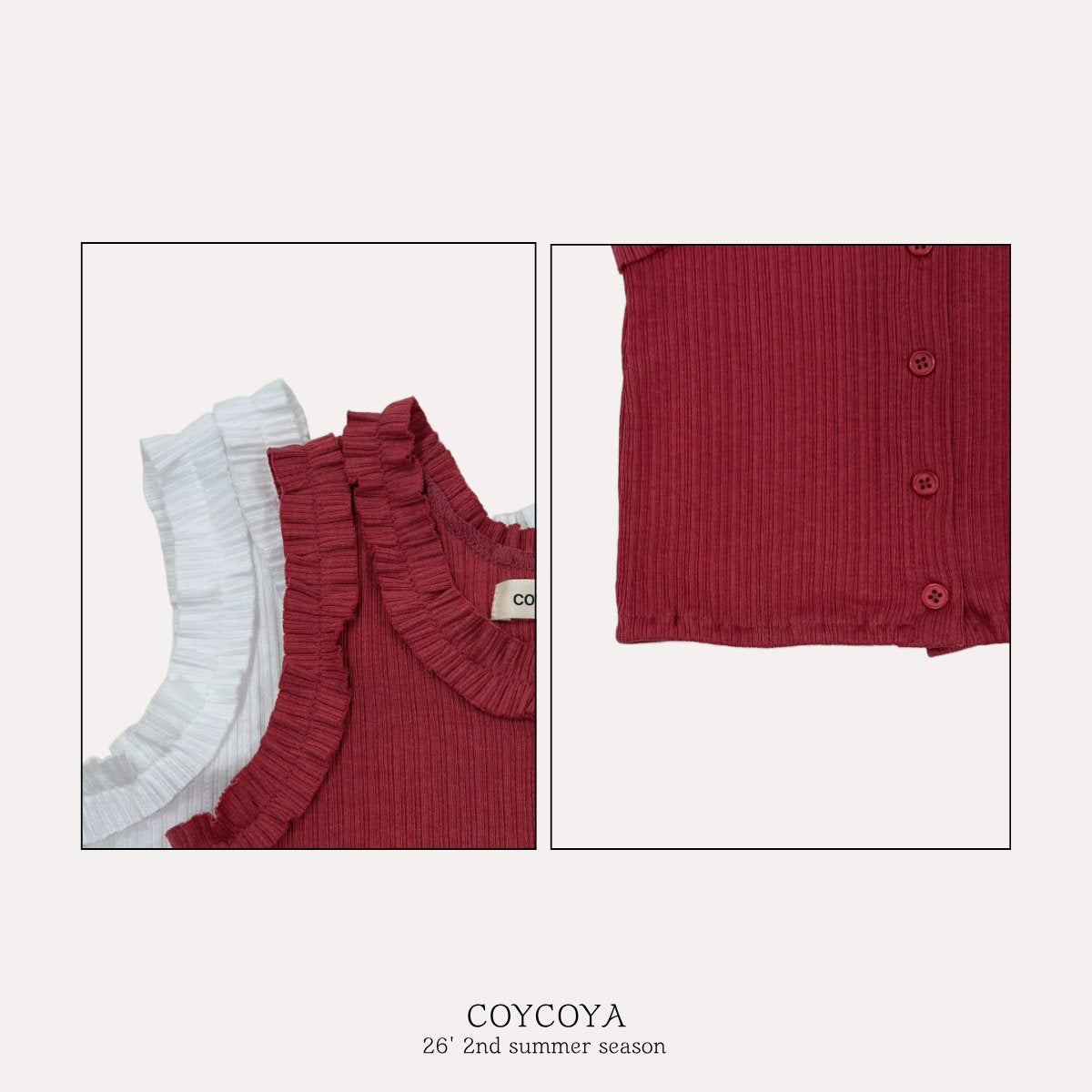 ［COYCOYA］Dahlia shirring sleeveless tops