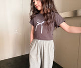 ［comma］Check ribbon tee