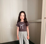 ［comma］Check ribbon tee
