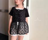 ［comma］See-through flower bustier