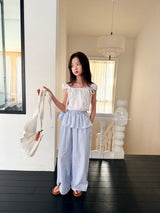 ［comma］Shirring ribbon tee
