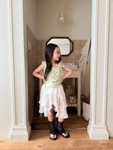 ［comma］Shirring ribbon tee