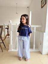 ［comma］Unbalance slit strap tee