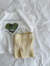 ［digreen］Butter stripe short pants