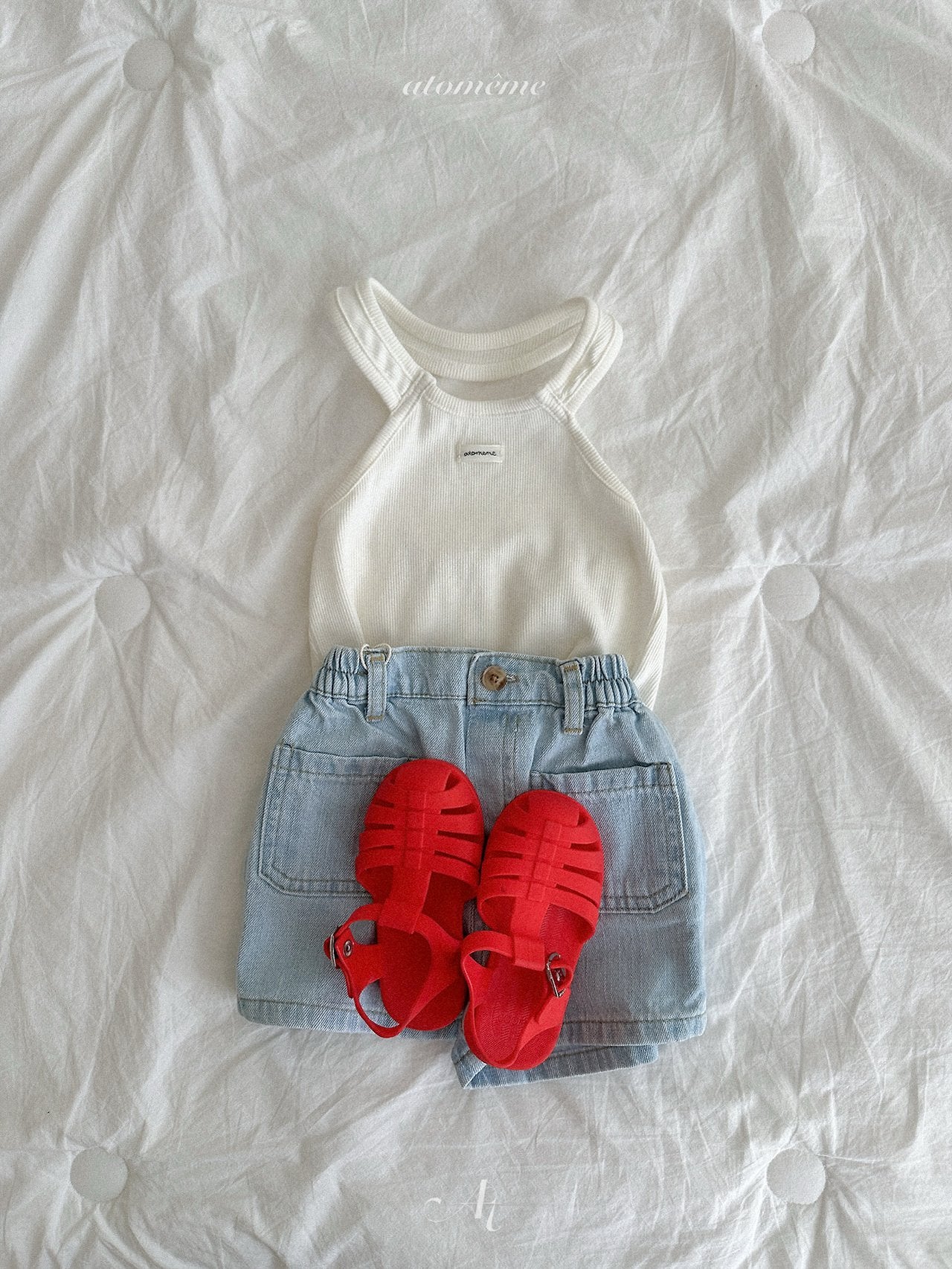 ［atomeme］Rene rib halter-neck tops