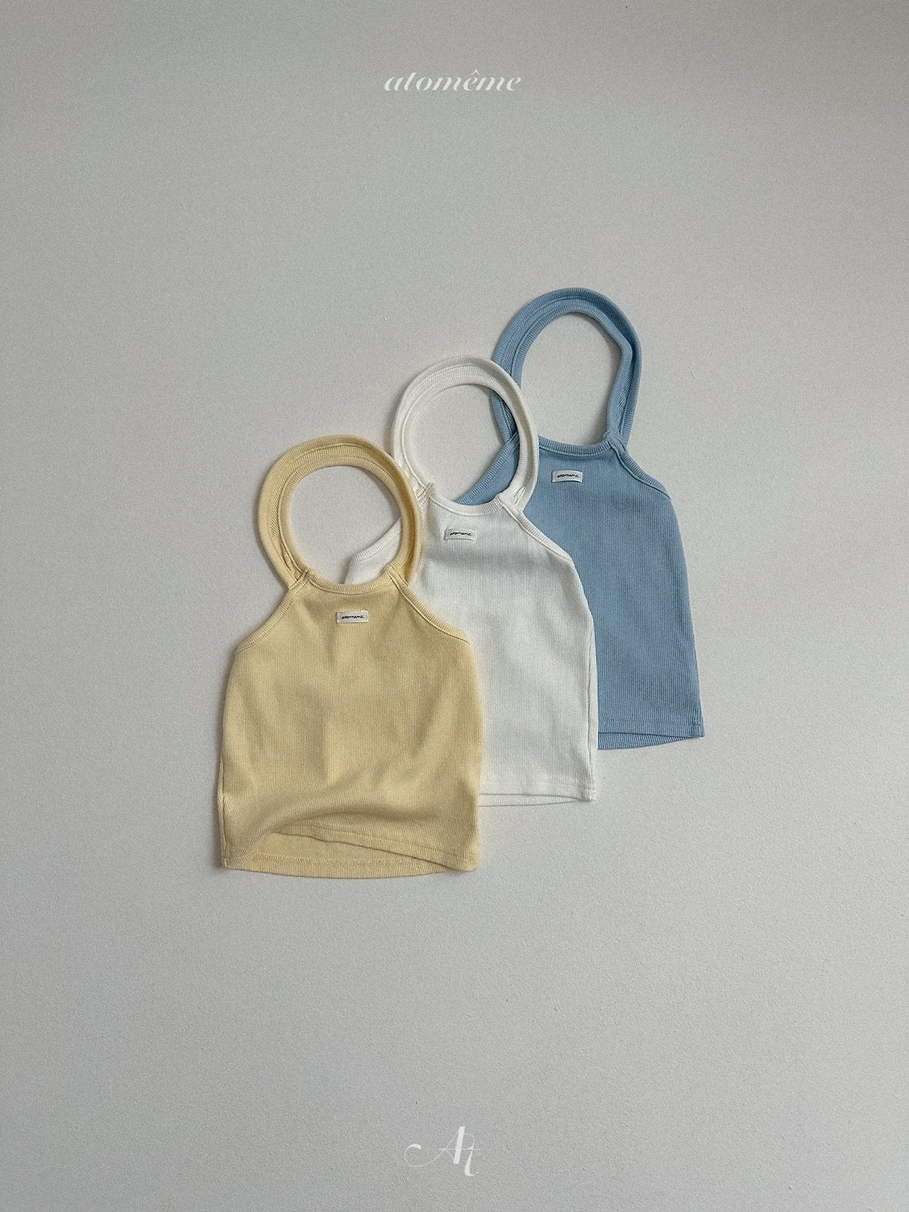 ［atomeme］Rene rib halter-neck tops