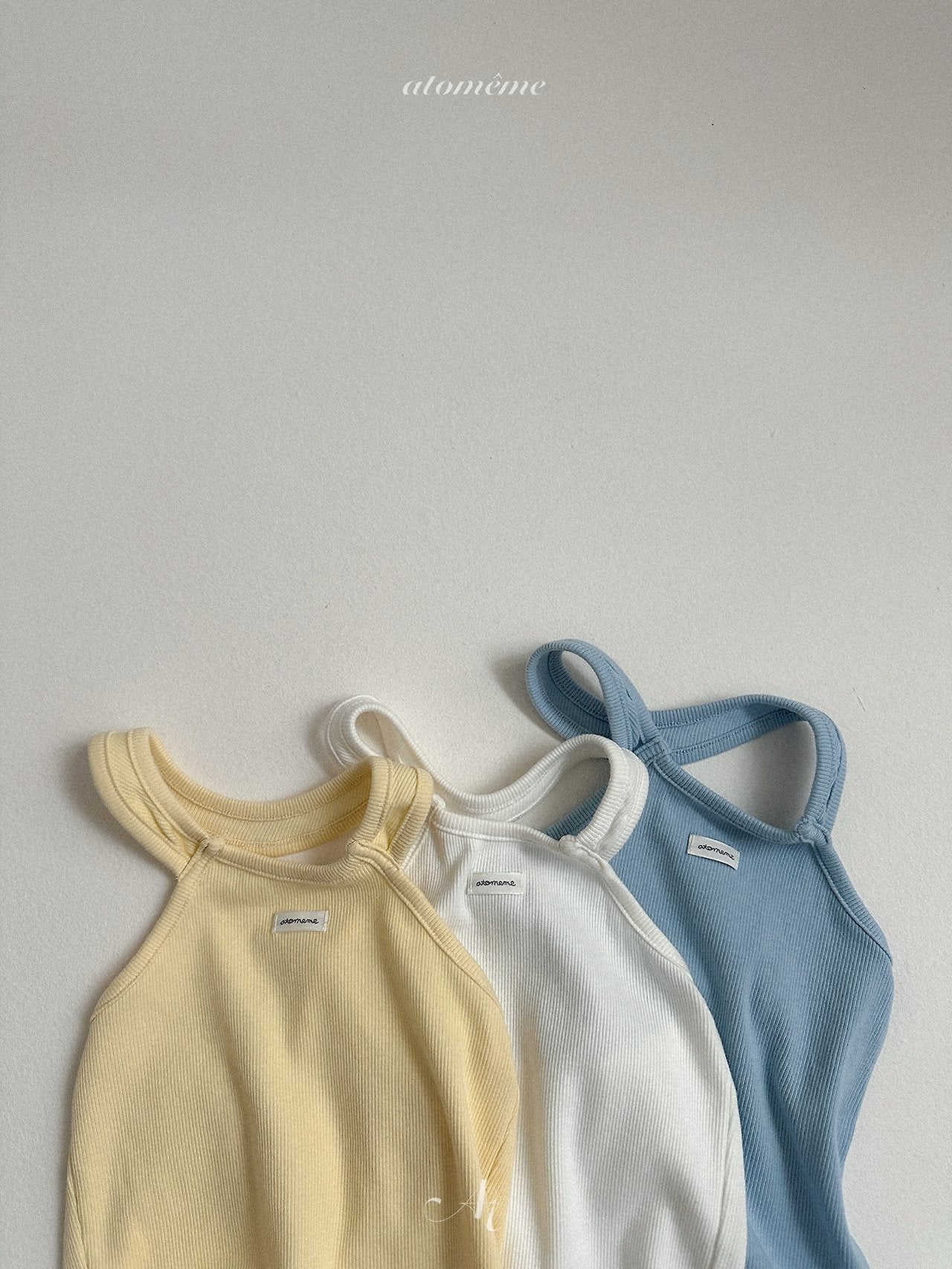 ［atomeme］Rene rib halter-neck tops