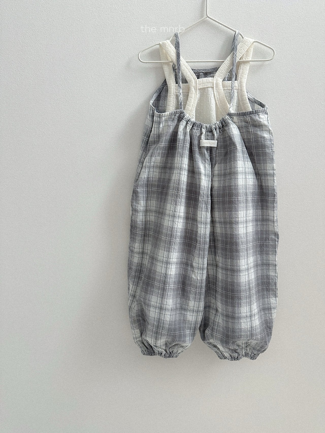 ［minirobe］Candy checkered overalls
