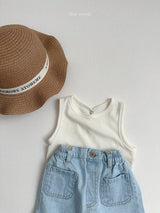 ［minirobe］Snap button sleeveless tee