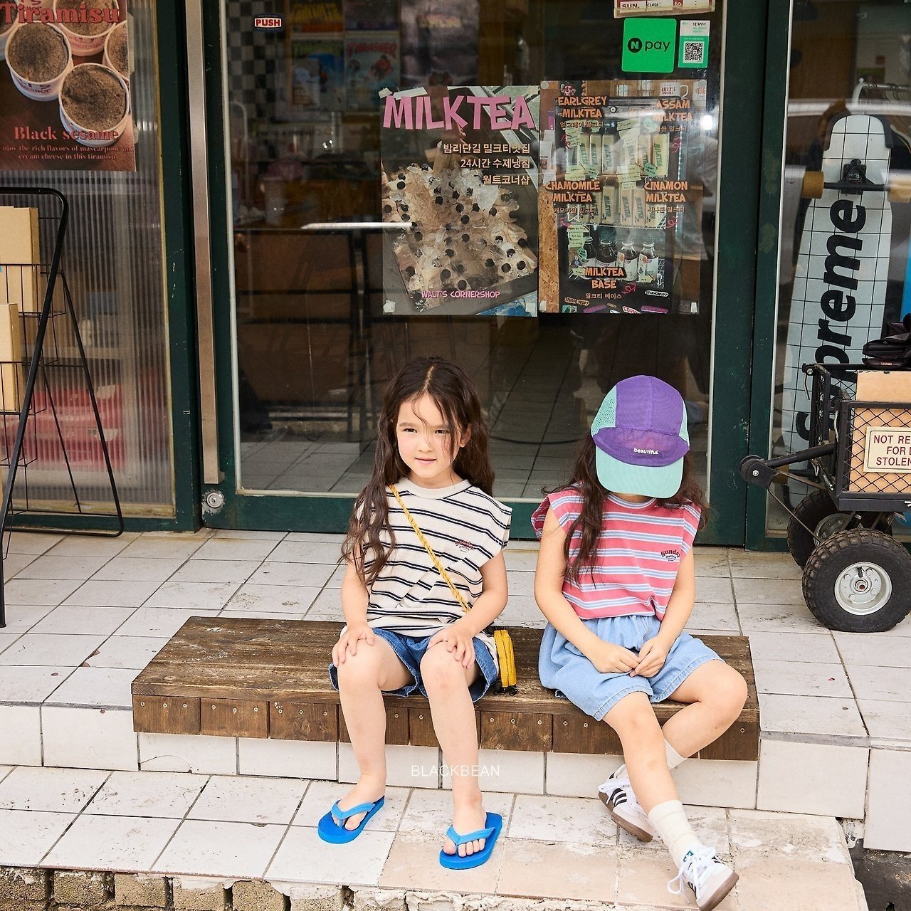 ［BLACK BEAN］Sunday stripe sleveeless tops (kids)