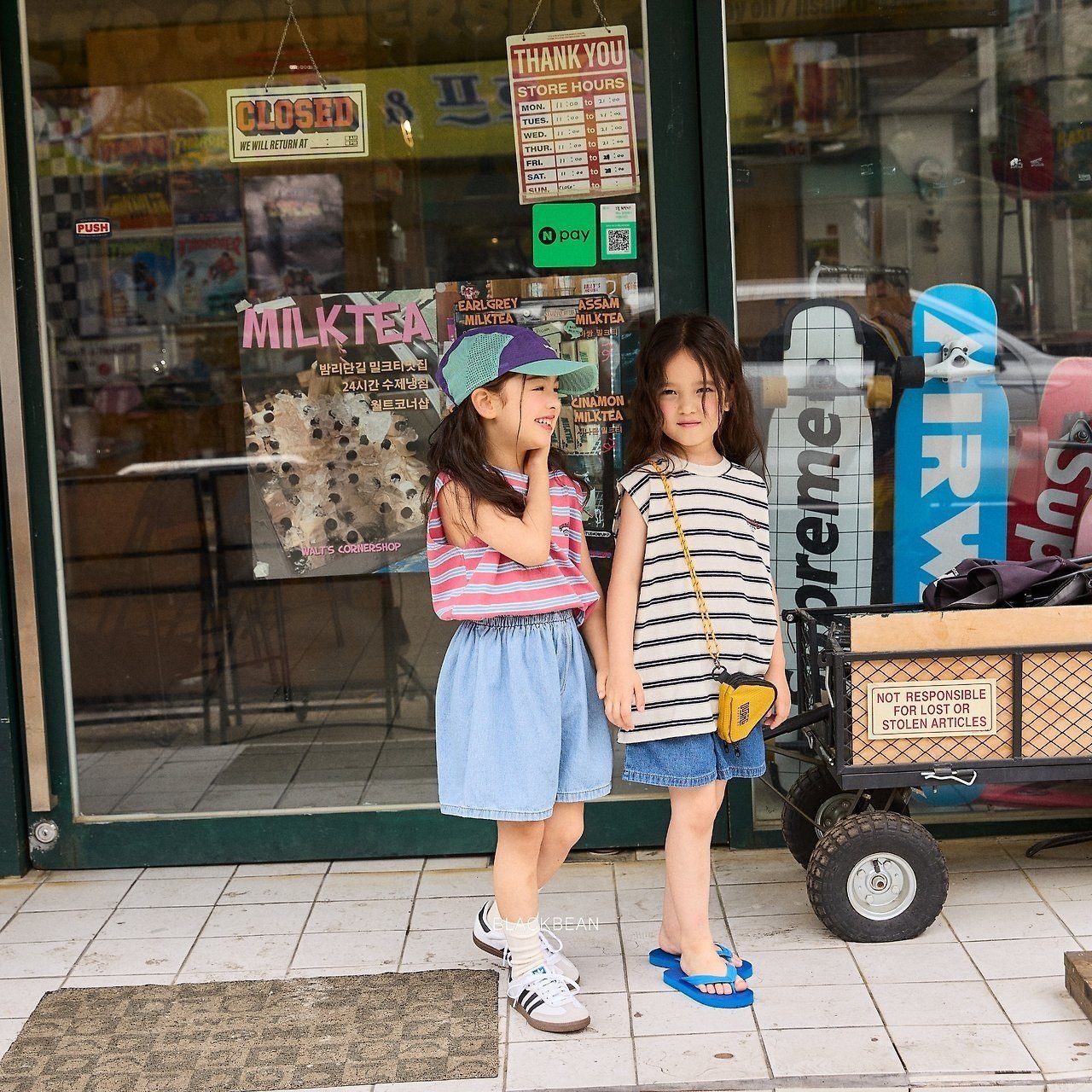 ［BLACK BEAN］Sunday stripe sleveeless tops (kids)