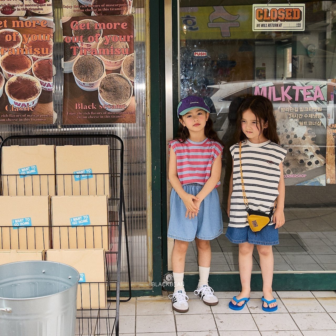 ［BLACK BEAN］Sunday stripe sleveeless tops (kids)