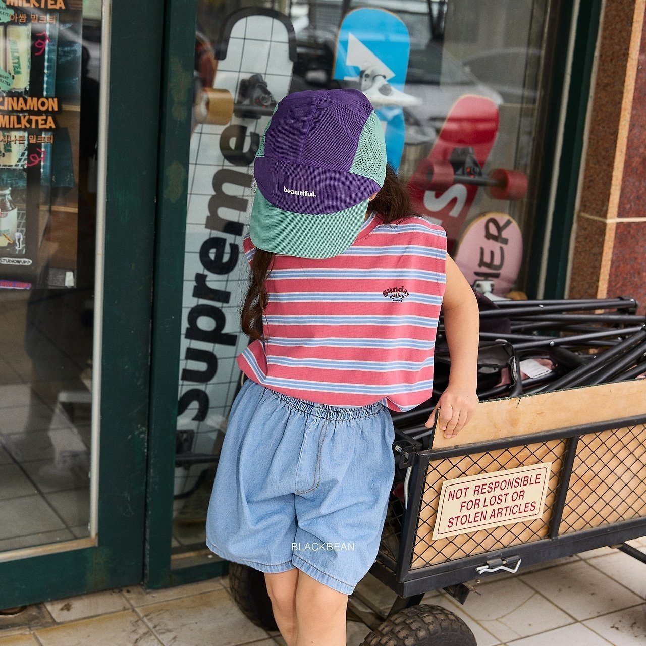 ［BLACK BEAN］Sunday stripe sleveeless tops (kids)