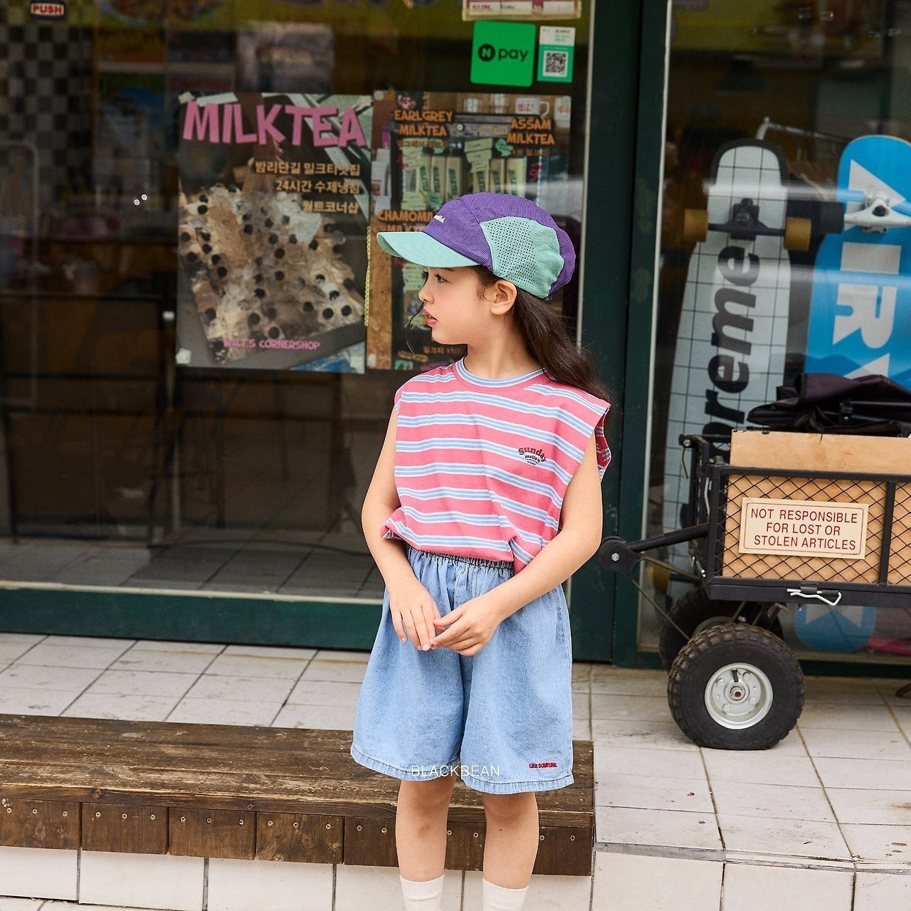 ［BLACK BEAN］Sunday stripe sleveeless tops (kids)