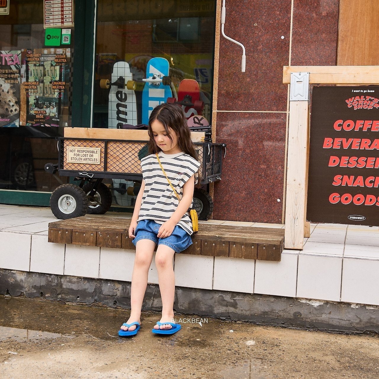 ［BLACK BEAN］Sunday stripe sleveeless tops (kids)