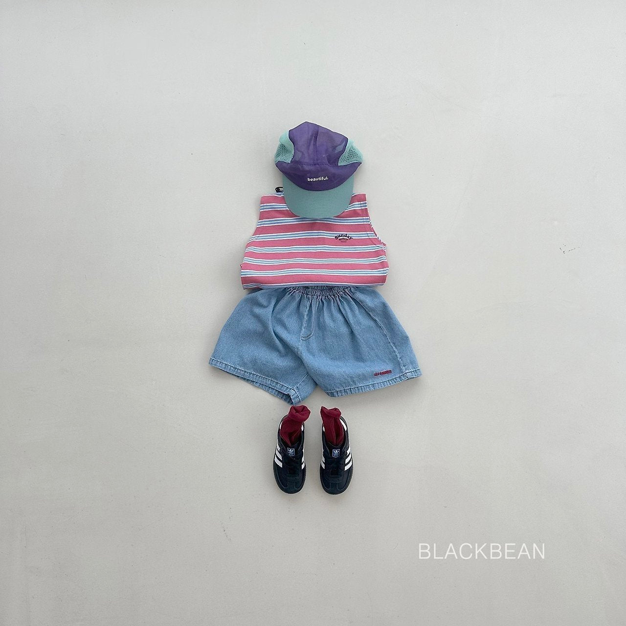 ［BLACK BEAN］Sunday stripe sleveeless tops (kids)
