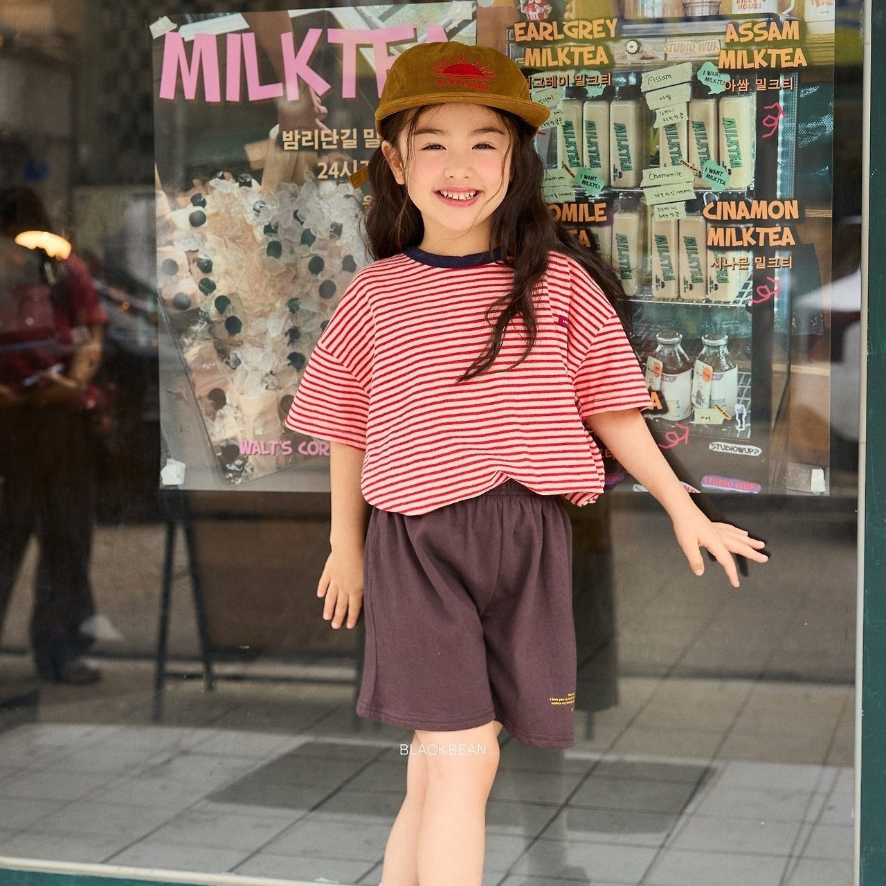 ［BLACK BEAN］Peanut stripe tee (kids)